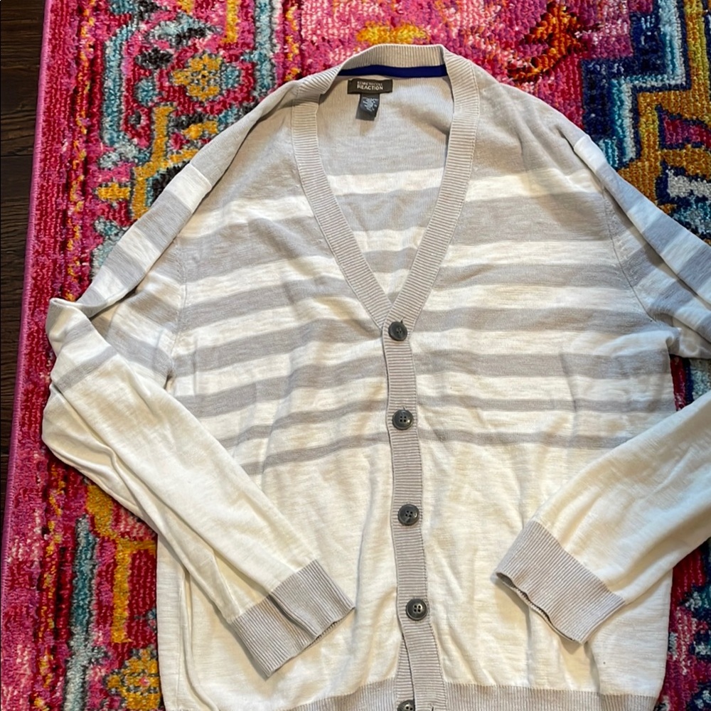 Kenneth Cole reaction Men's Striped Cardigan Sweater